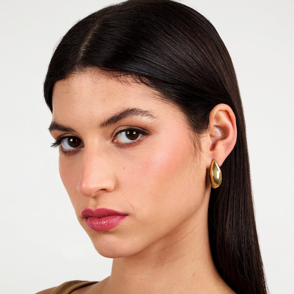 morellato 18k gold plated creole earring oval stainless steel yg 2.7x1.85cm