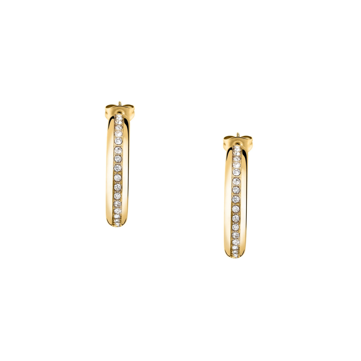 morellato 18k gold plated creole earrings white crystals 25mm