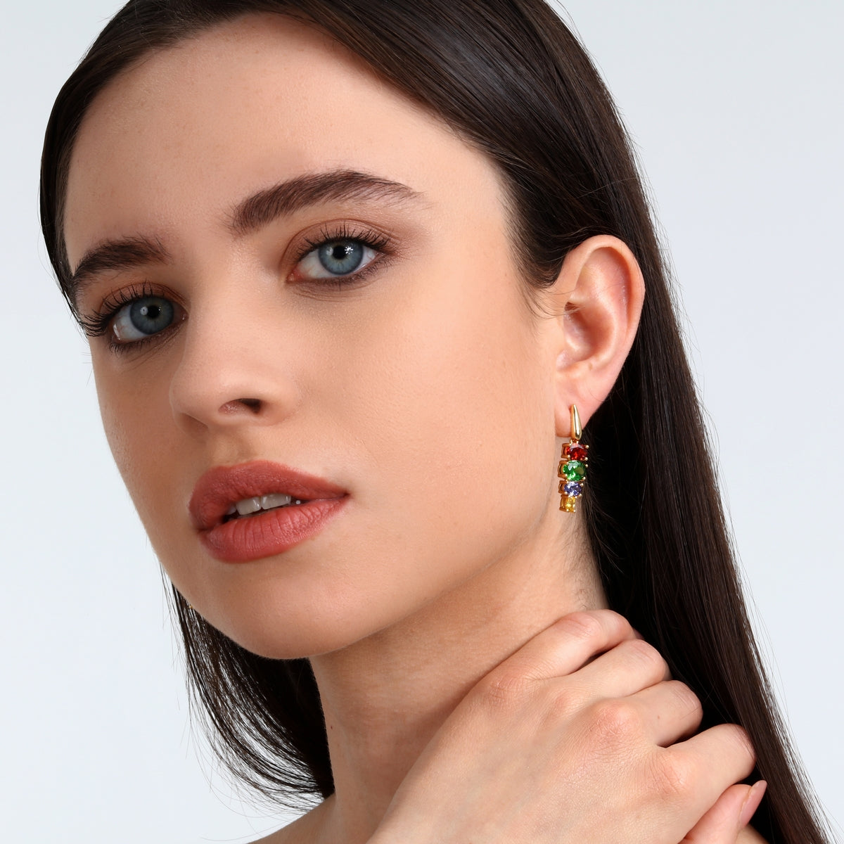 morellato 18k gold plated colori earrings 4 pcs cz stones