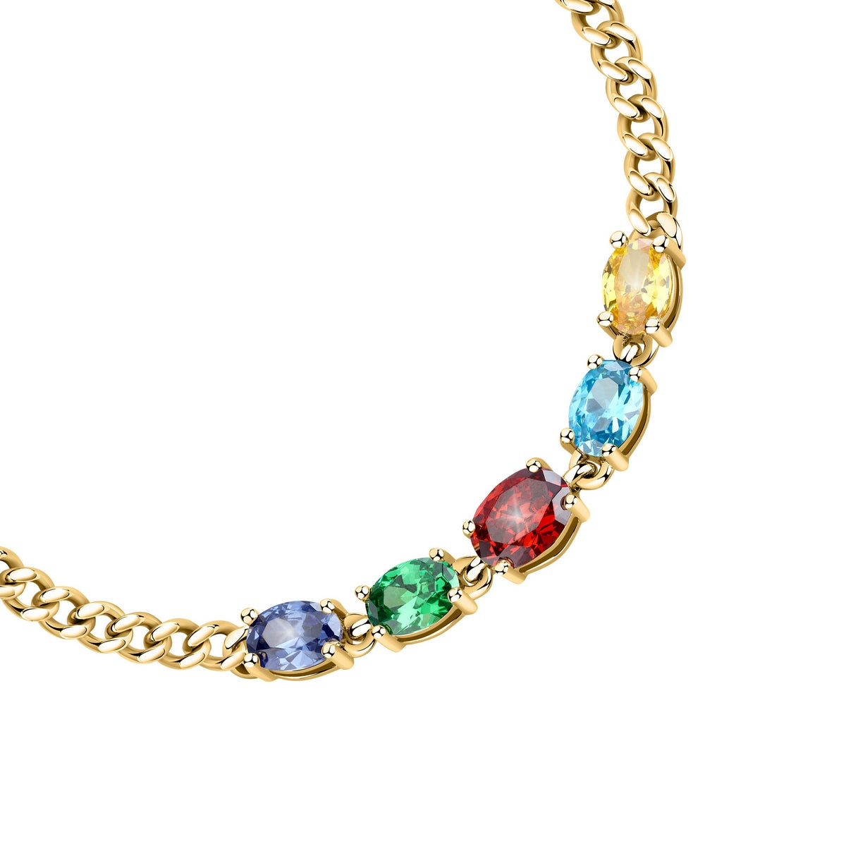 morellato 18k gold plated colori bracelet 5 pcs cz stones 16+3cm