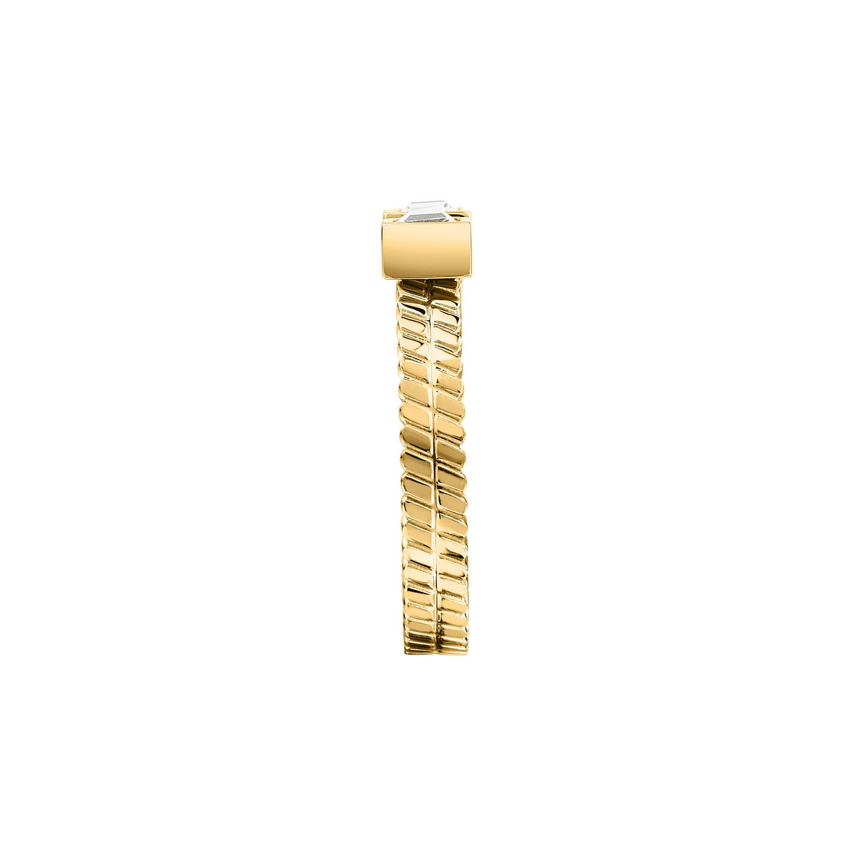 morellato 18k gold plated gioia ring stainless steel yg crystal sz14