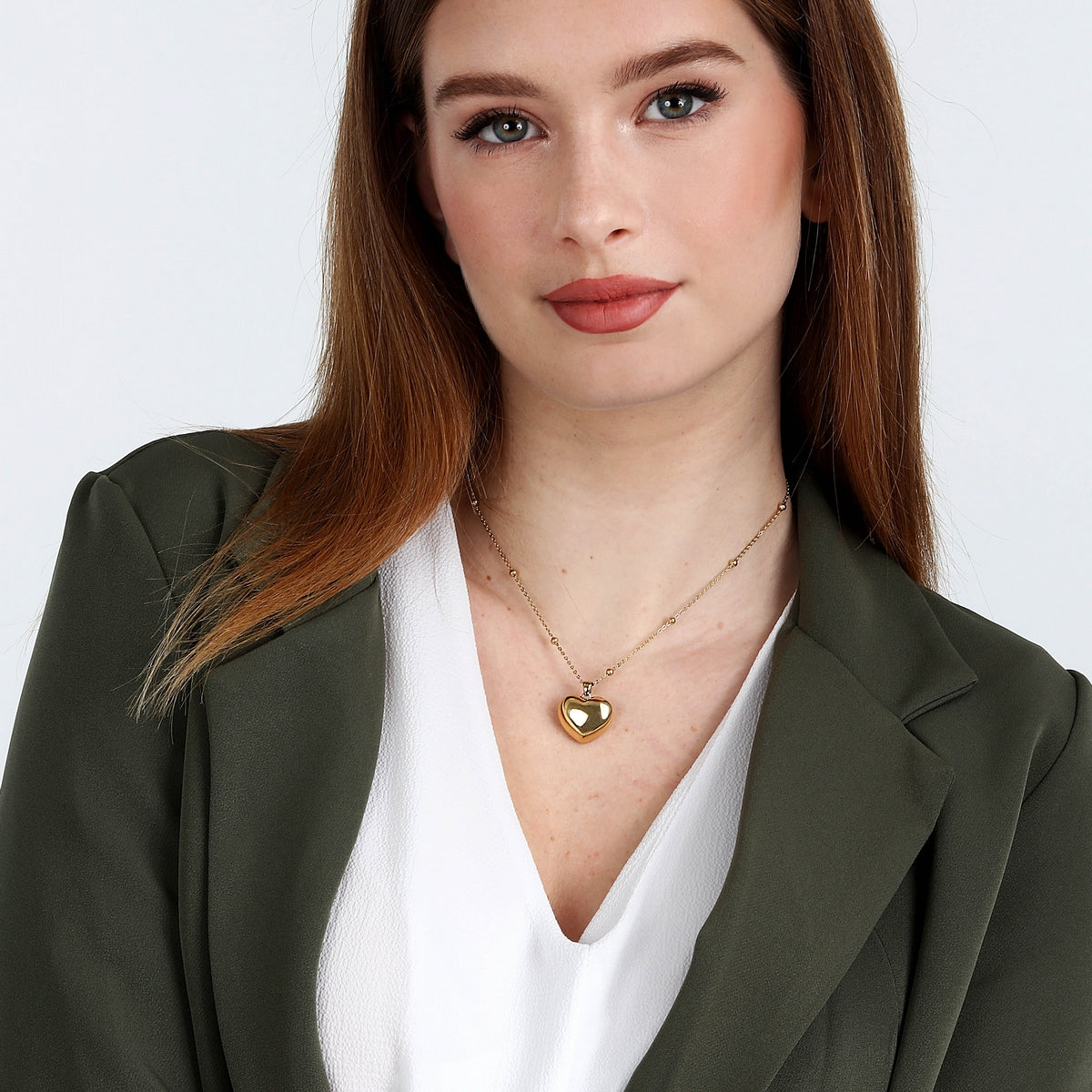 morellato 18k gold plated istanti pendant heart 40+5cm