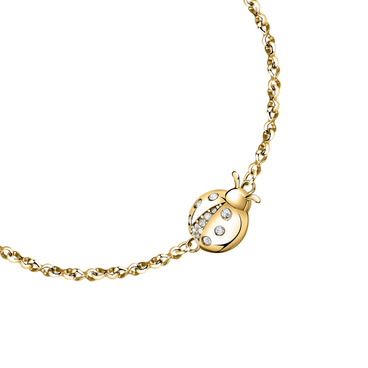 morellato 18k gold plated istanti bracelet ladybug stone 16+3cm