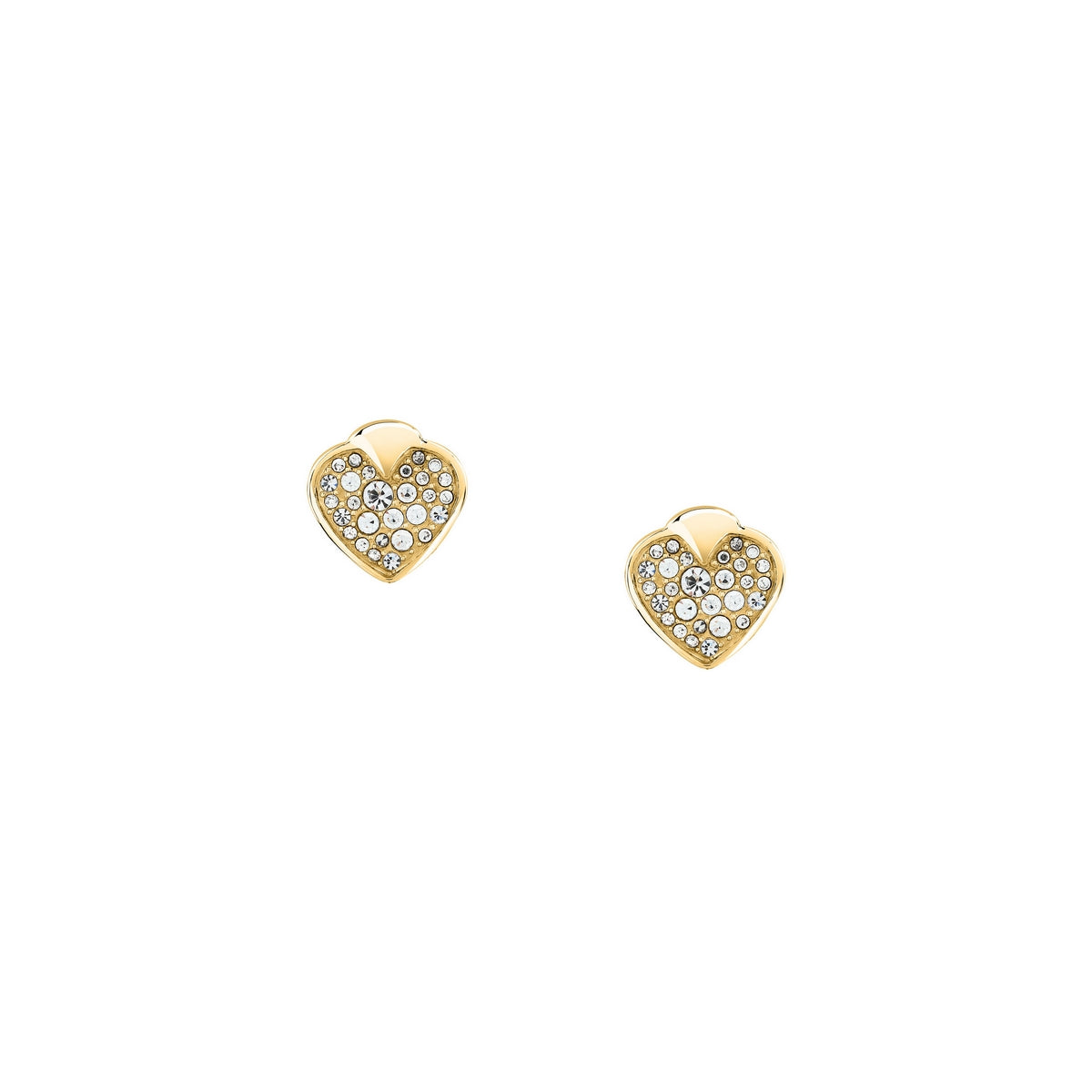 morellato 18k gold plated istanti earrings pave heart crystal