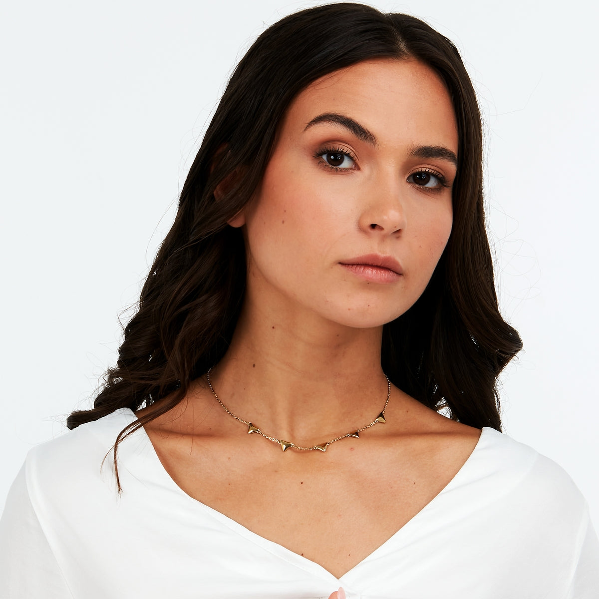 morellato 18k gold plated trilliant necklace triangle 38+4cm