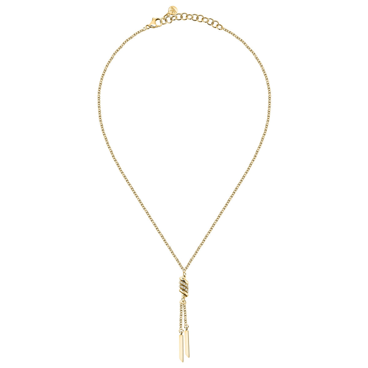 morellato 18k gold plated torchon pendant with crystals 38+4cm