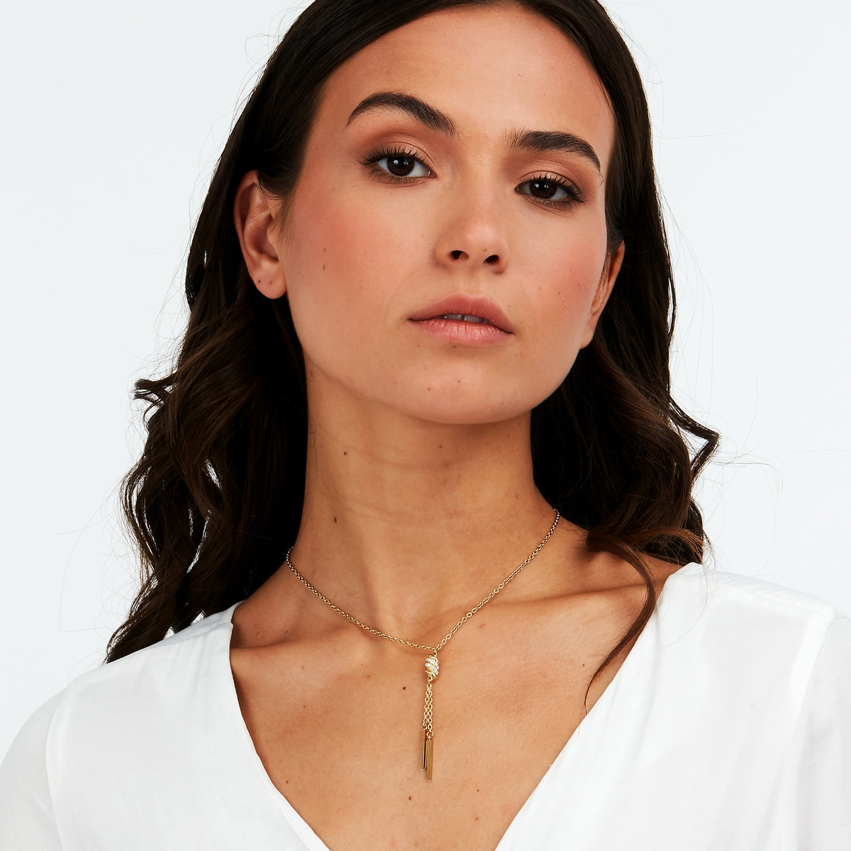 morellato 18k gold plated torchon pendant with crystals 38+4cm