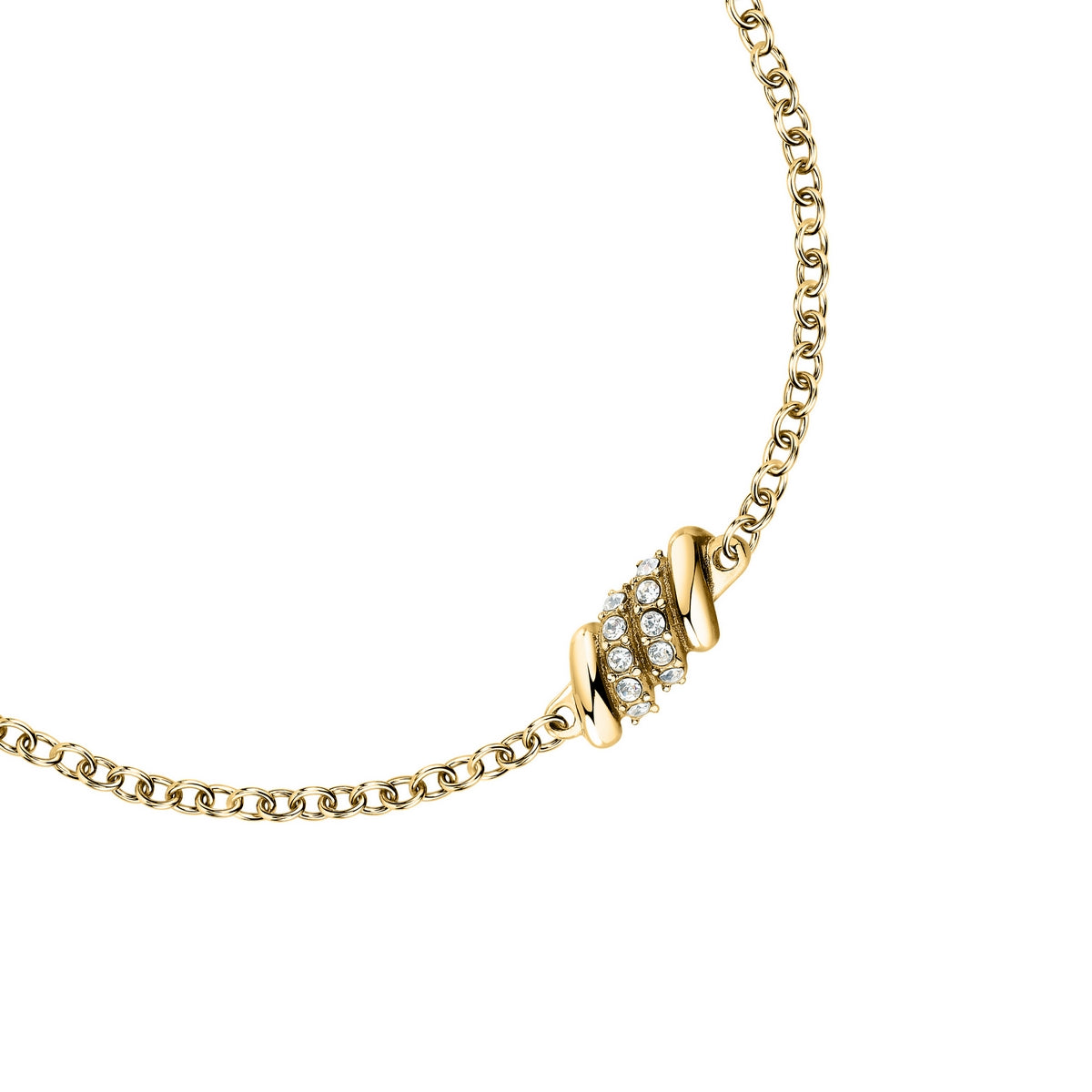 morellato 18k gold plated torchon bracelet with crystals 1pc 16+3cm
