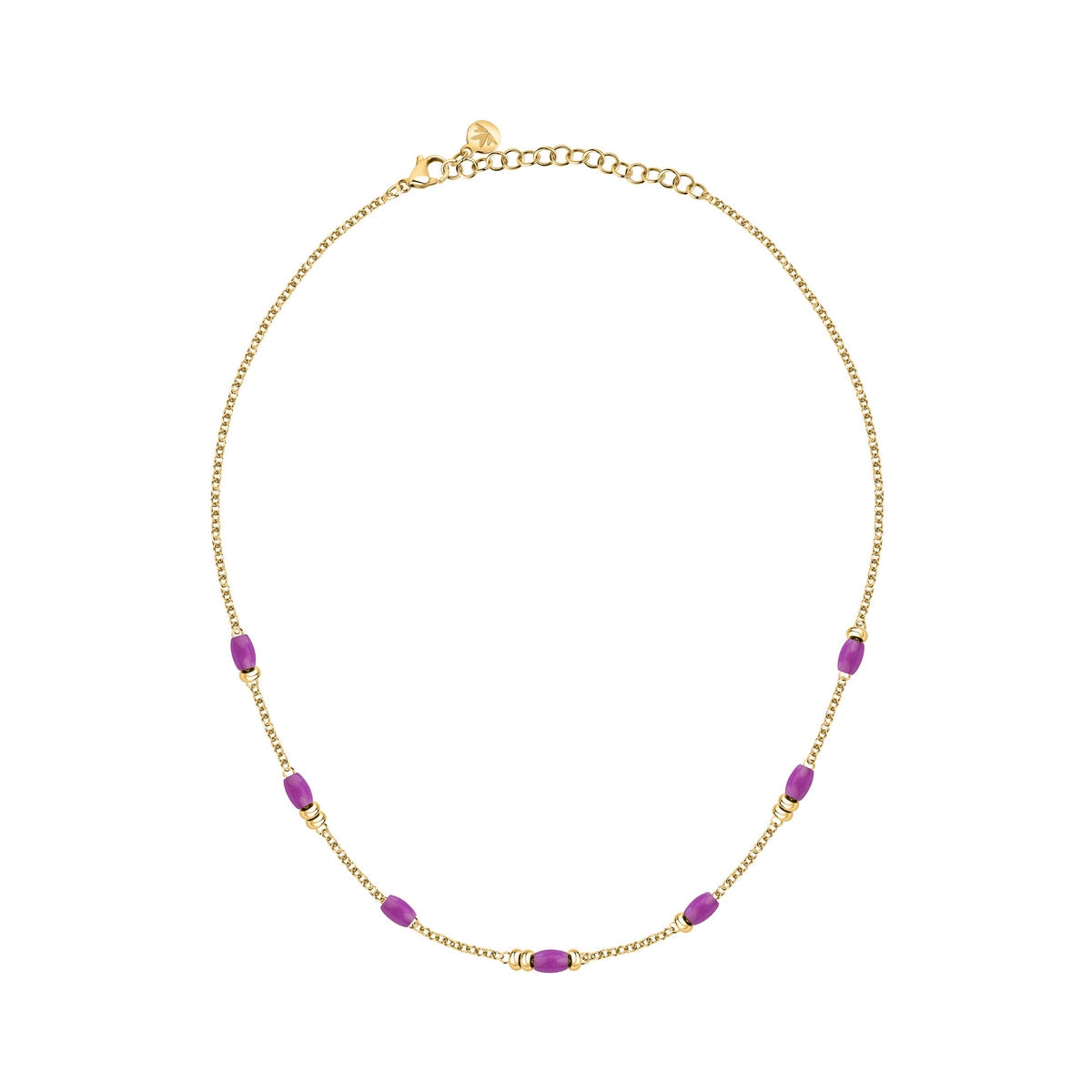 morellato 18k gold plated colori summer necklace lila bead 40+5cm