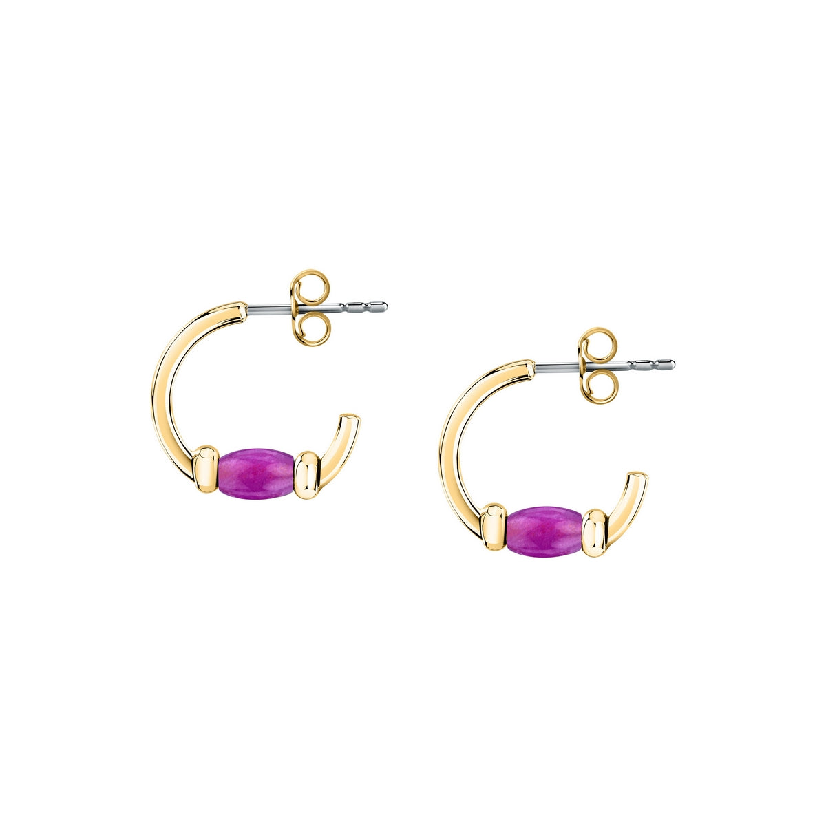 morellato 18k gold plated colori summer hoop earrings lila bead