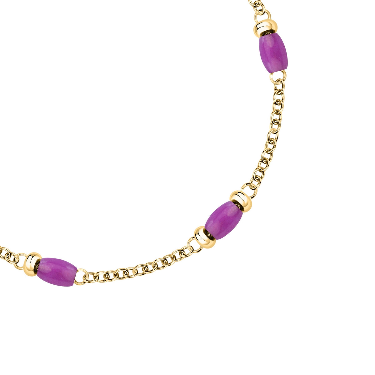 morellato 18k gold plated colori summer bracelet lila bead 16+3cm