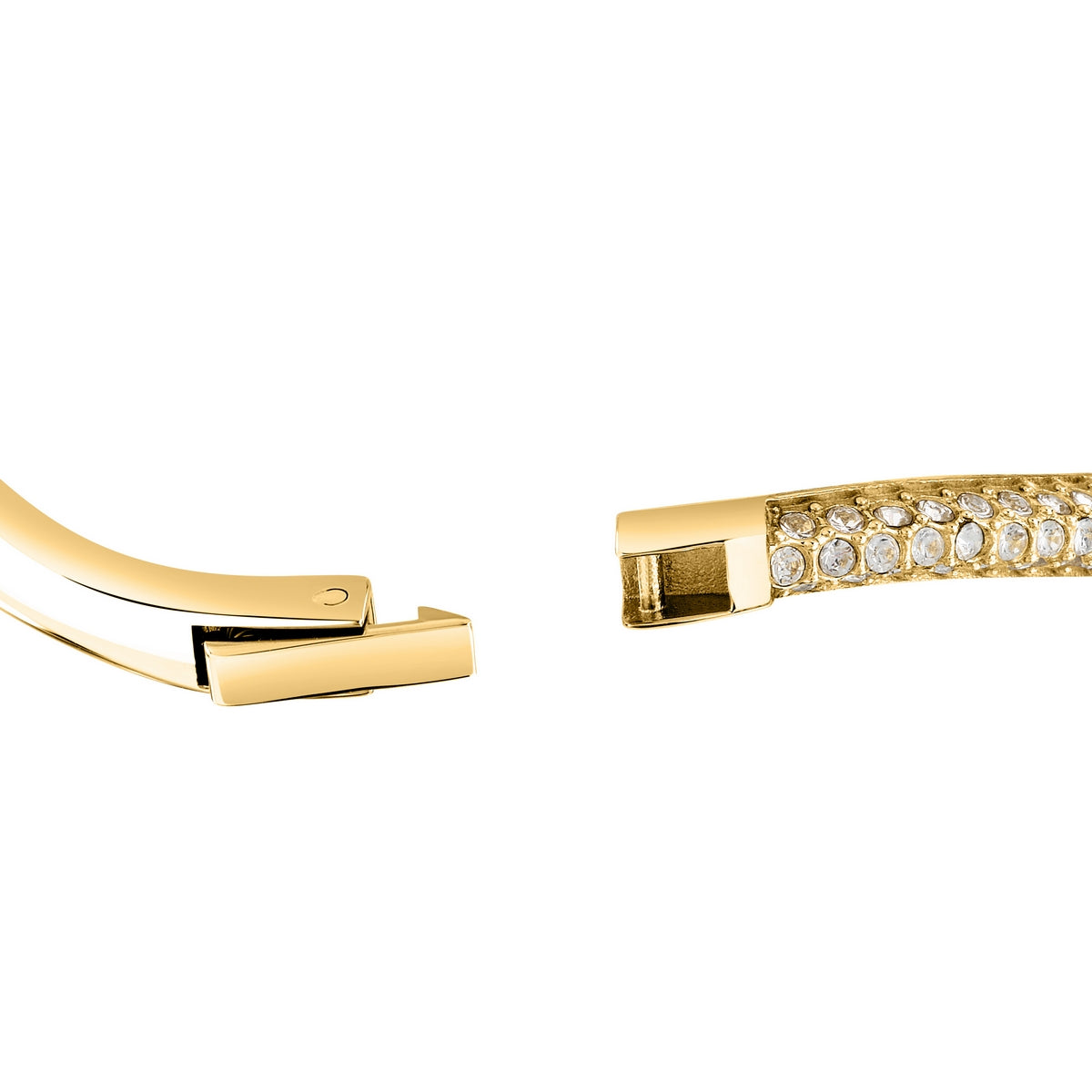 morellato 18k gold plated (med) design bangle stainless steel yg crystal 6x5cm