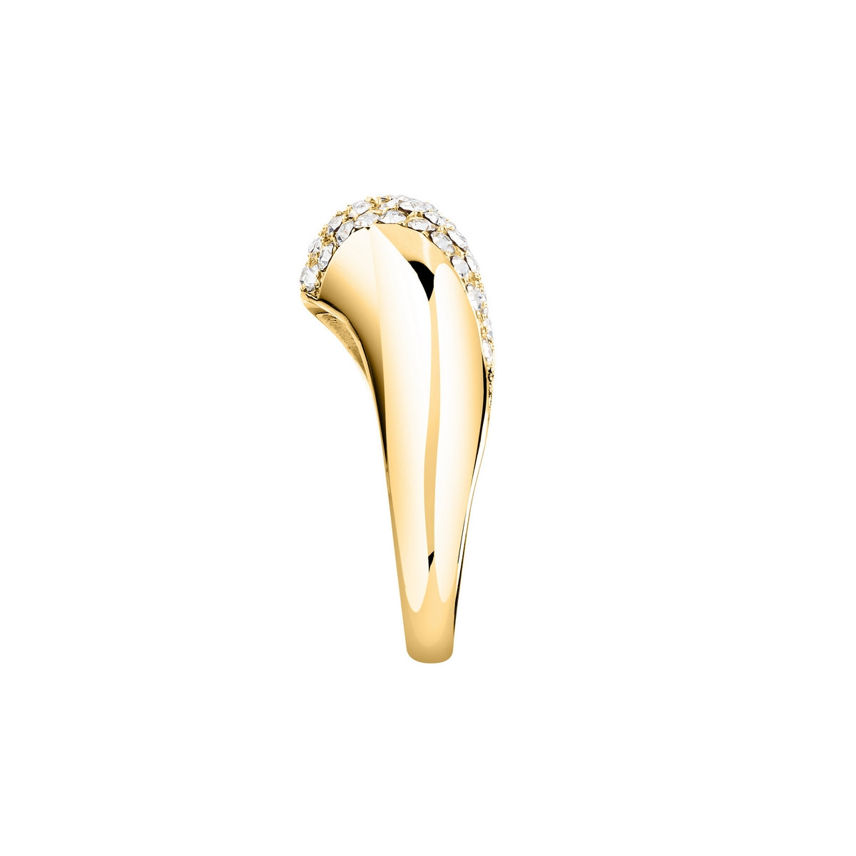 morellato 18k gold plated design ring stainless steel yg crystal sz18