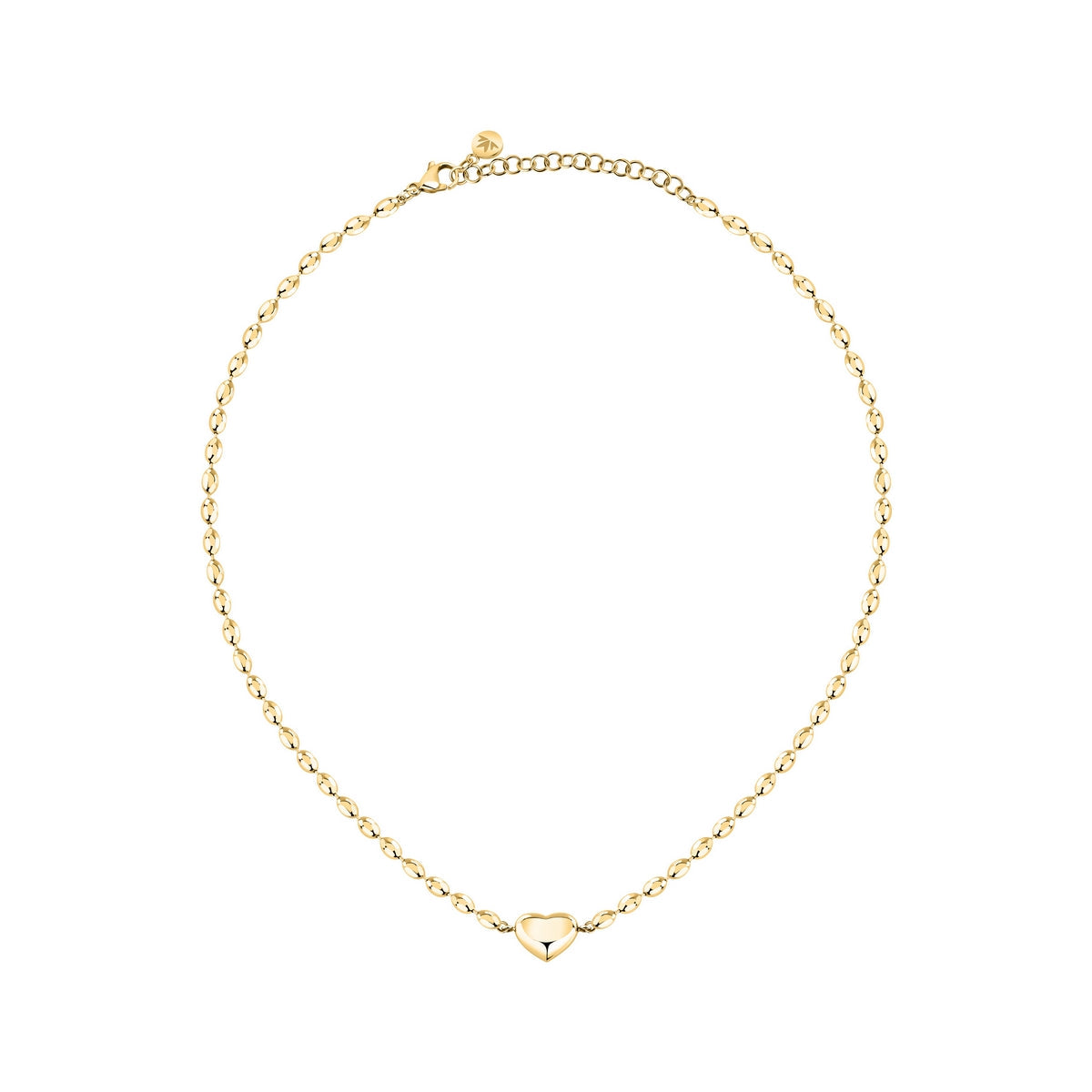 morellato 18k gold plated intrecci necklace heart stainless steel yg 40+5cm