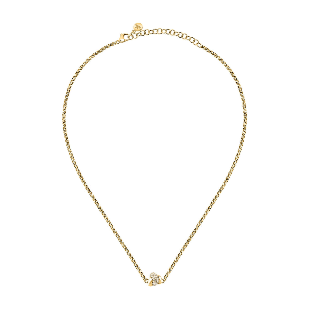 morellato 18k gold plated legame neckl ss yg crystal white 40+5cm