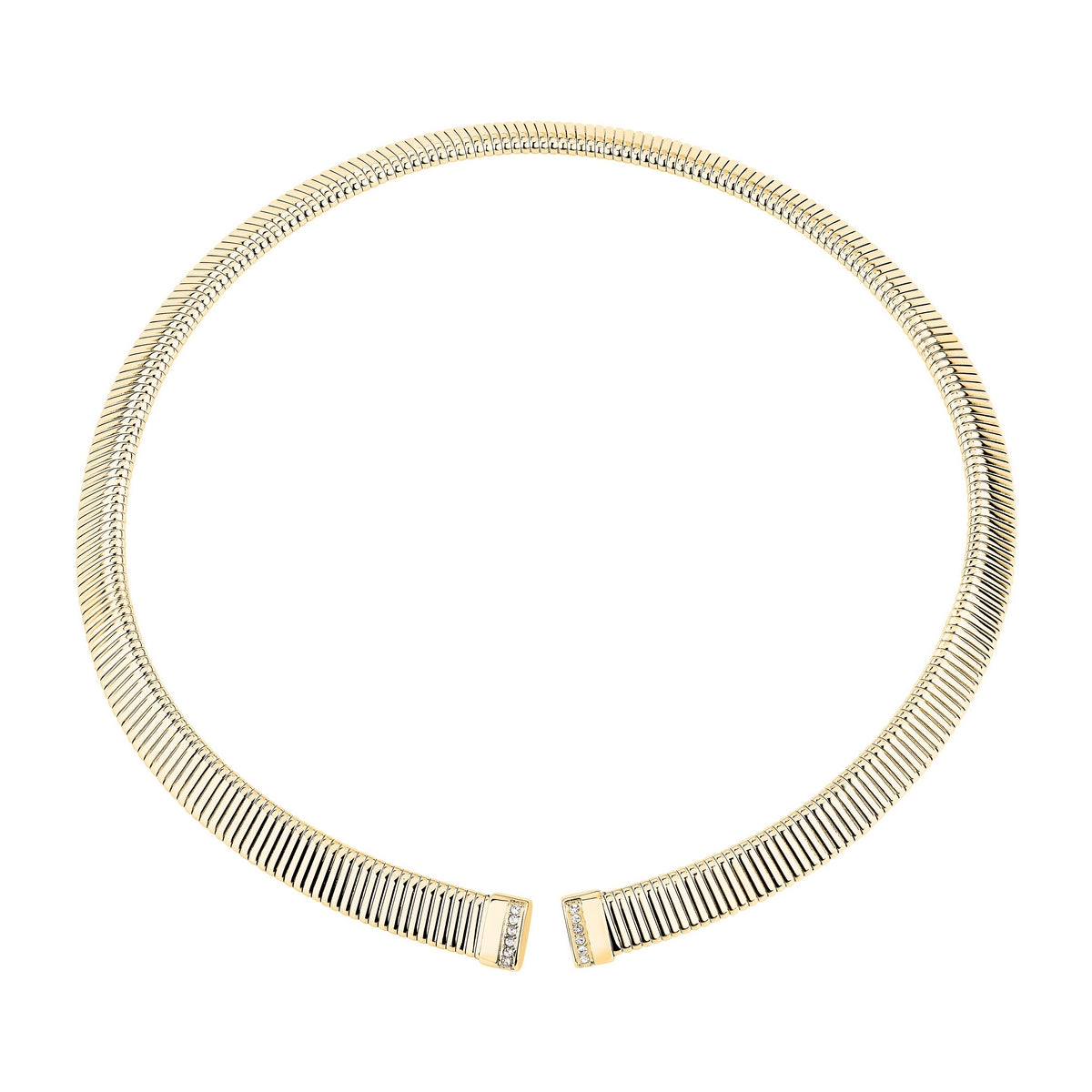morellato 18k gold plated onda neck ss yg crystal white �12.2cm