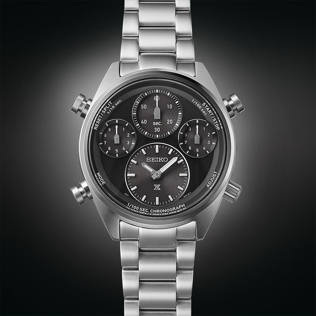 seiko prospex speedtimer �black on black� one hundredth of a second solar chronograph
