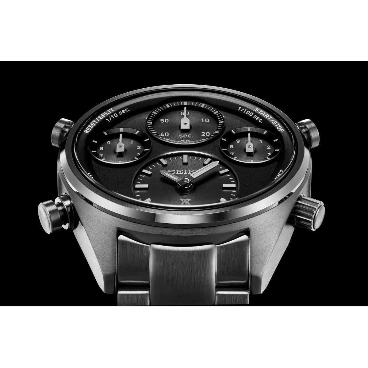 seiko prospex speedtimer �black on black� one hundredth of a second solar chronograph