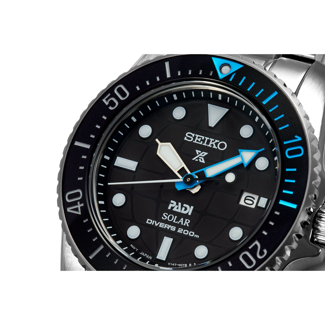 seiko prospex solar padi edition black dial 38.5mm, 200m silicon strap watch