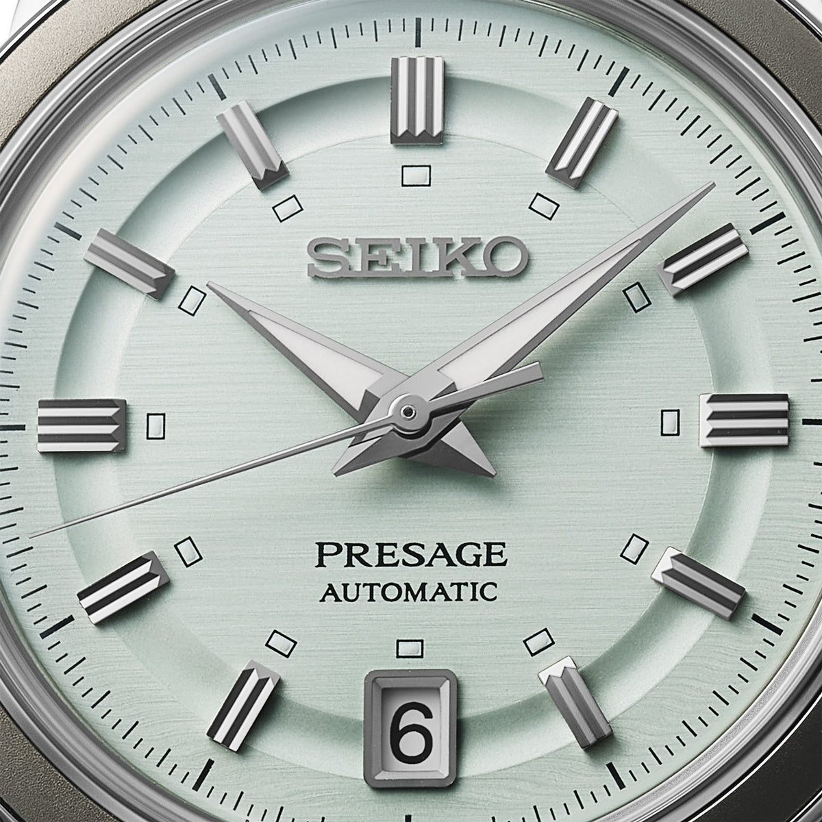 seiko presage style 60s in ice green bracelet watch