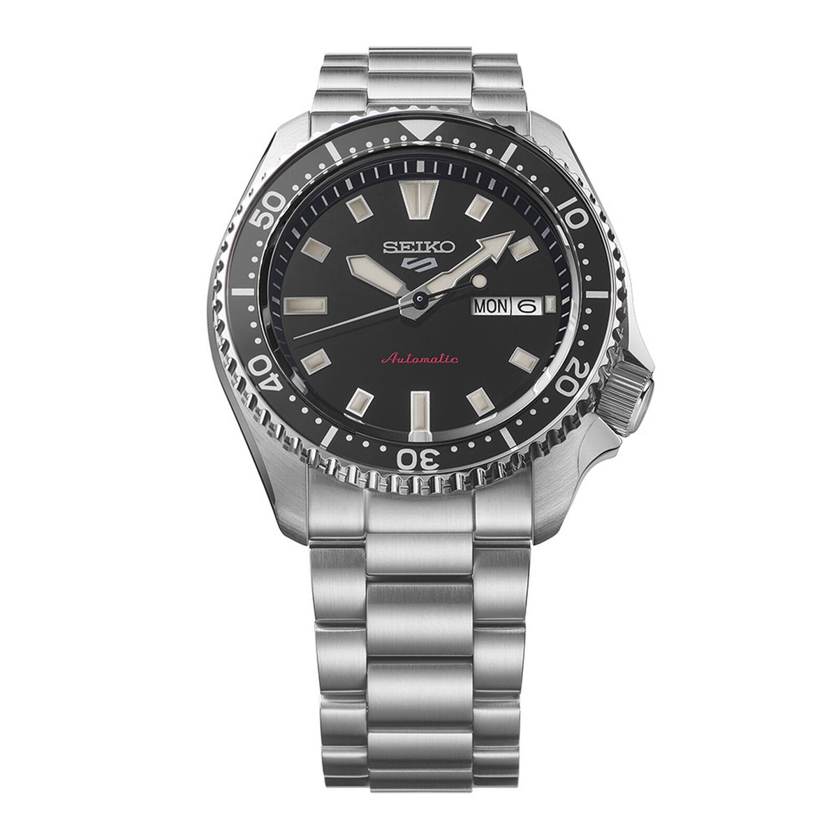 seiko 5 sports skx redux in kuro black dial bracelet watch