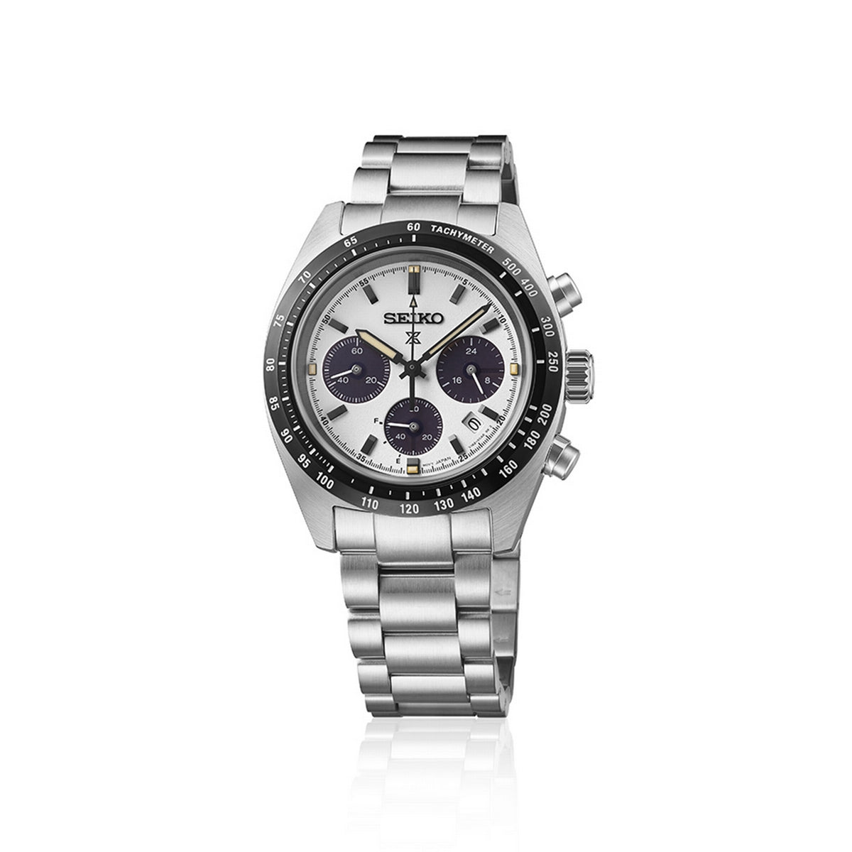 seiko prospex panda solar speedtimer 39mm bracelet watch