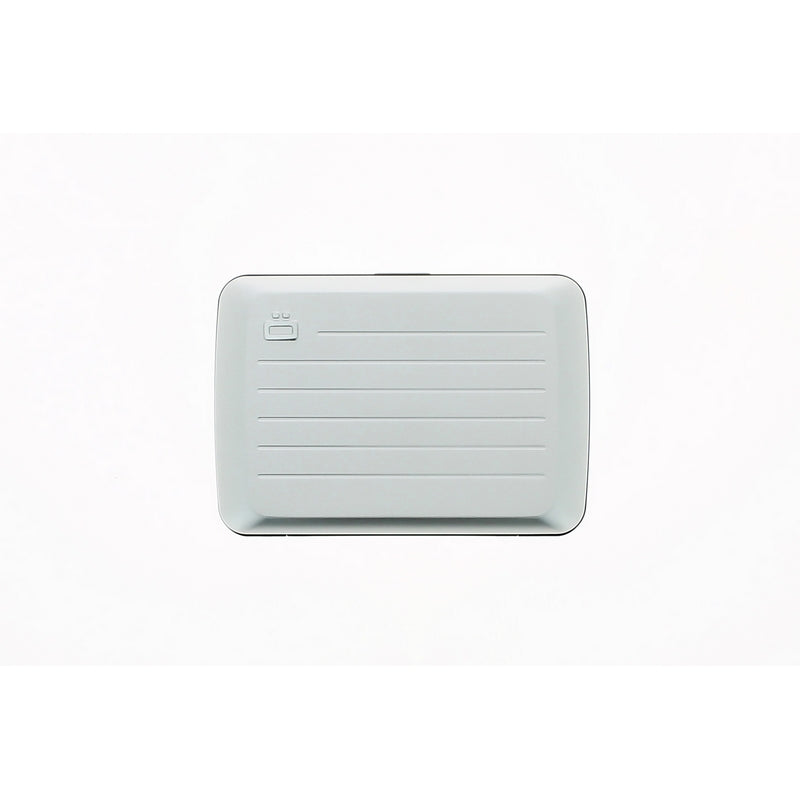 ogon stockholmv2 silver aluminium credit card holder metal lock