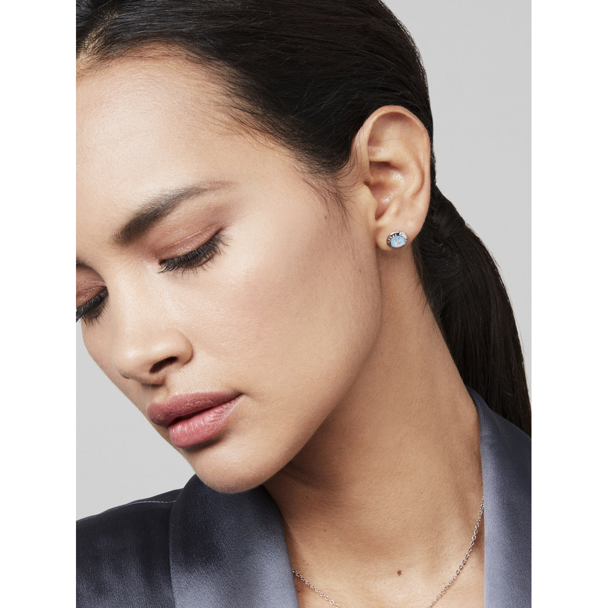 ted baker-mini button earrings enamel aqua