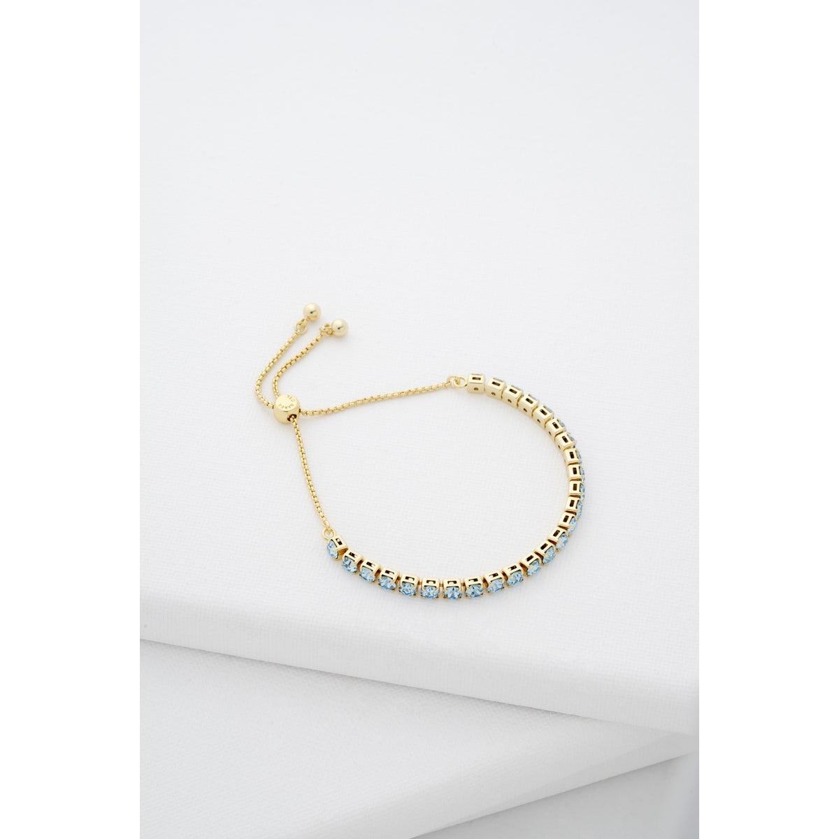 ted baker melrah: crystal adjustable tennis bracelet gold tone