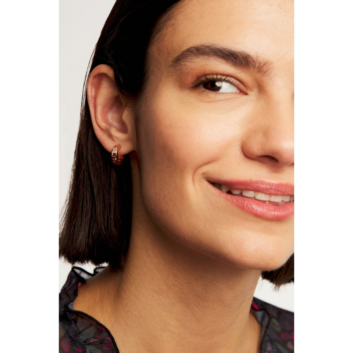 ted baker helanna nano logo hoop earring rose gold tone