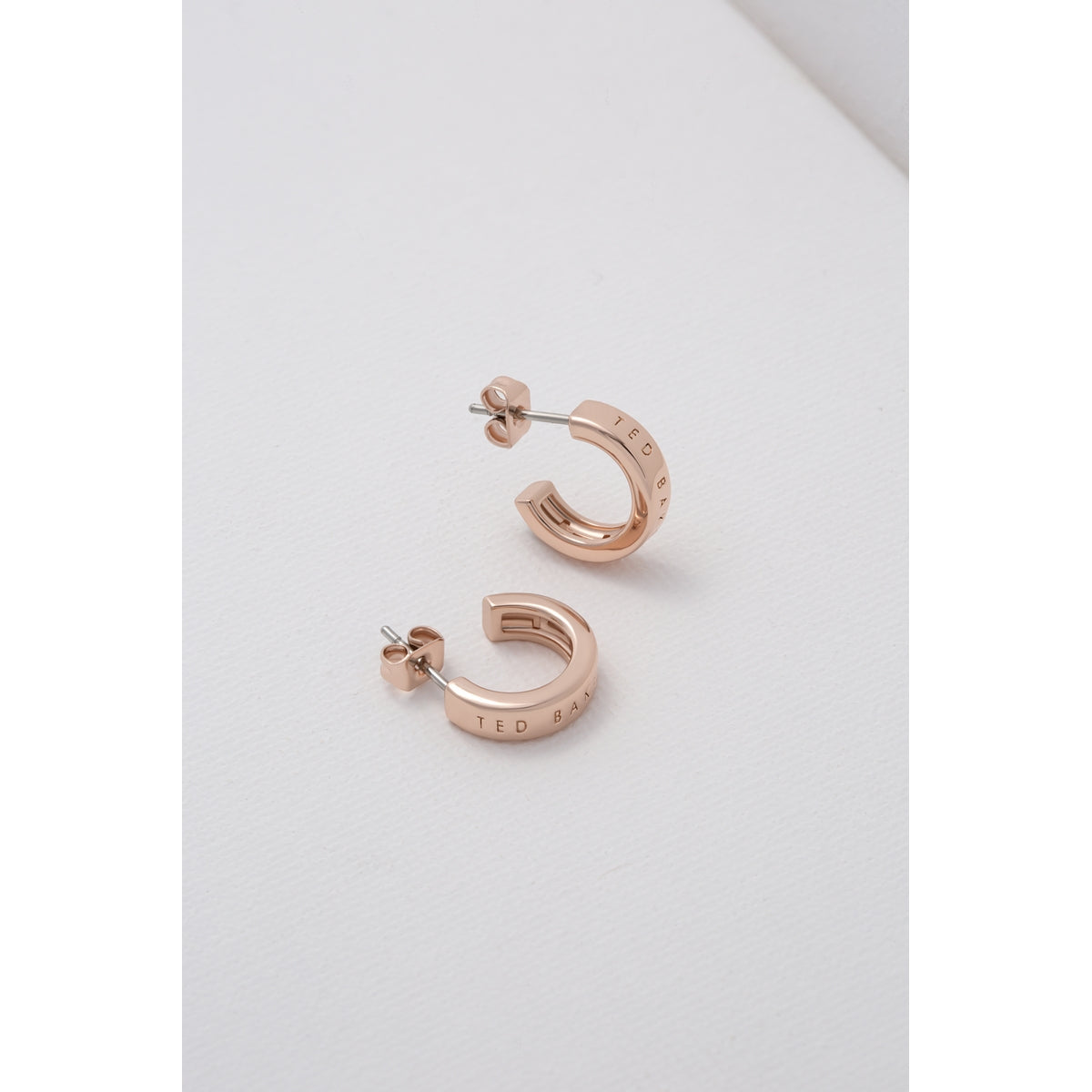 ted baker helanna nano logo hoop earring rose gold tone