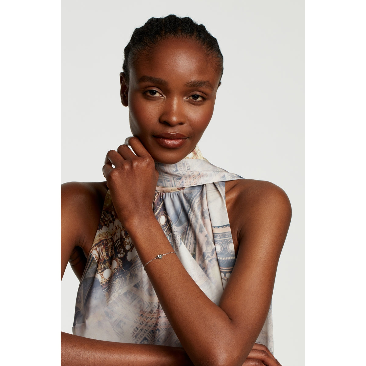 ted baker hansa: crystal heart bracelet silver & clear crystal