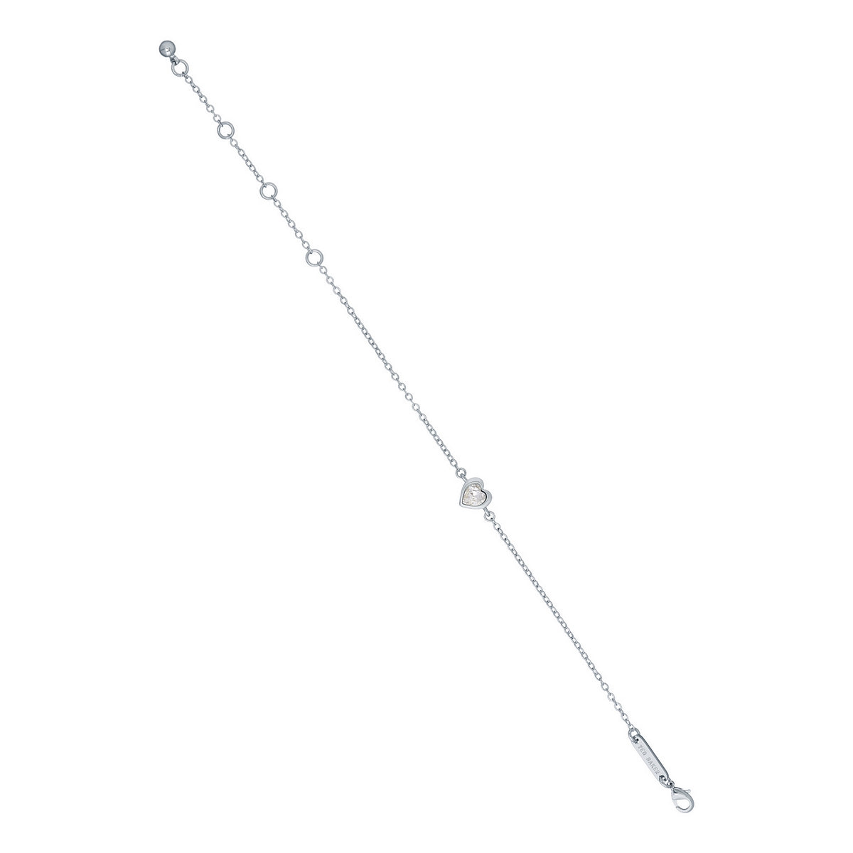 ted baker hansa: crystal heart bracelet silver & clear crystal