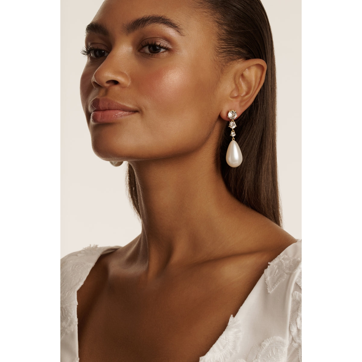 ted baker pearsti: statement crystal bead drop earrings gold tone