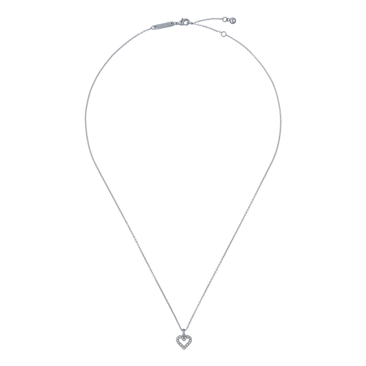 ted baker amore: crystal halo heart pendant necklace, silver tone, clear crystal