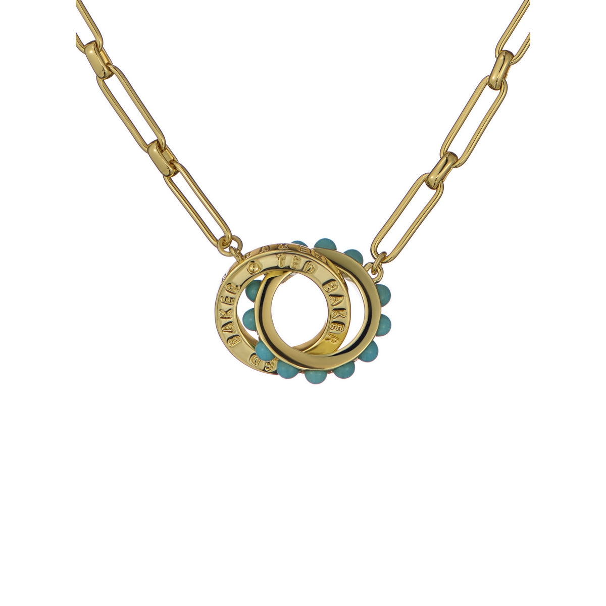 ted baker lola: double logo link necklace gold tone