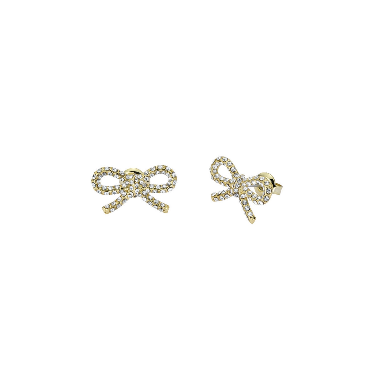 ted baker ribecca: crystal ribbon bow gold tone stud earrings