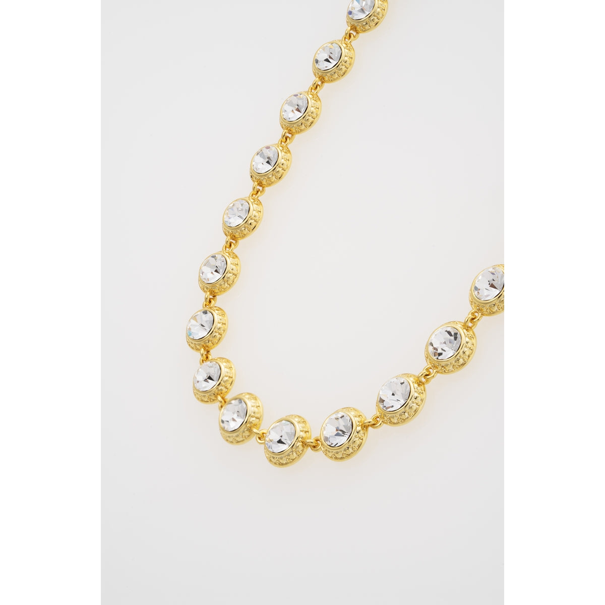 ted baker solanna: solitaire sparkle crystal chain necklace gold tone clear crystal