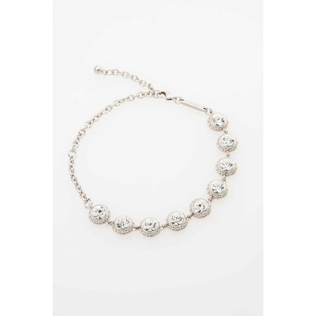 ted baker solace: solitaire sparkle crystal adjustable bracelet silver tone clear crystal
