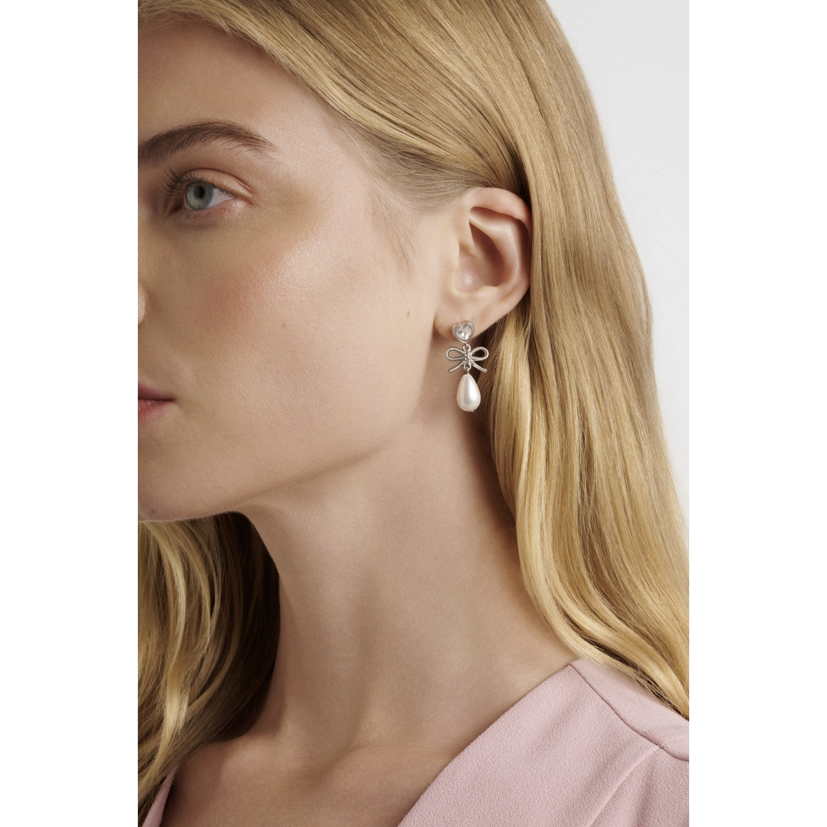 ted baker ivy: icon charm heart bow pearl drop earrings
