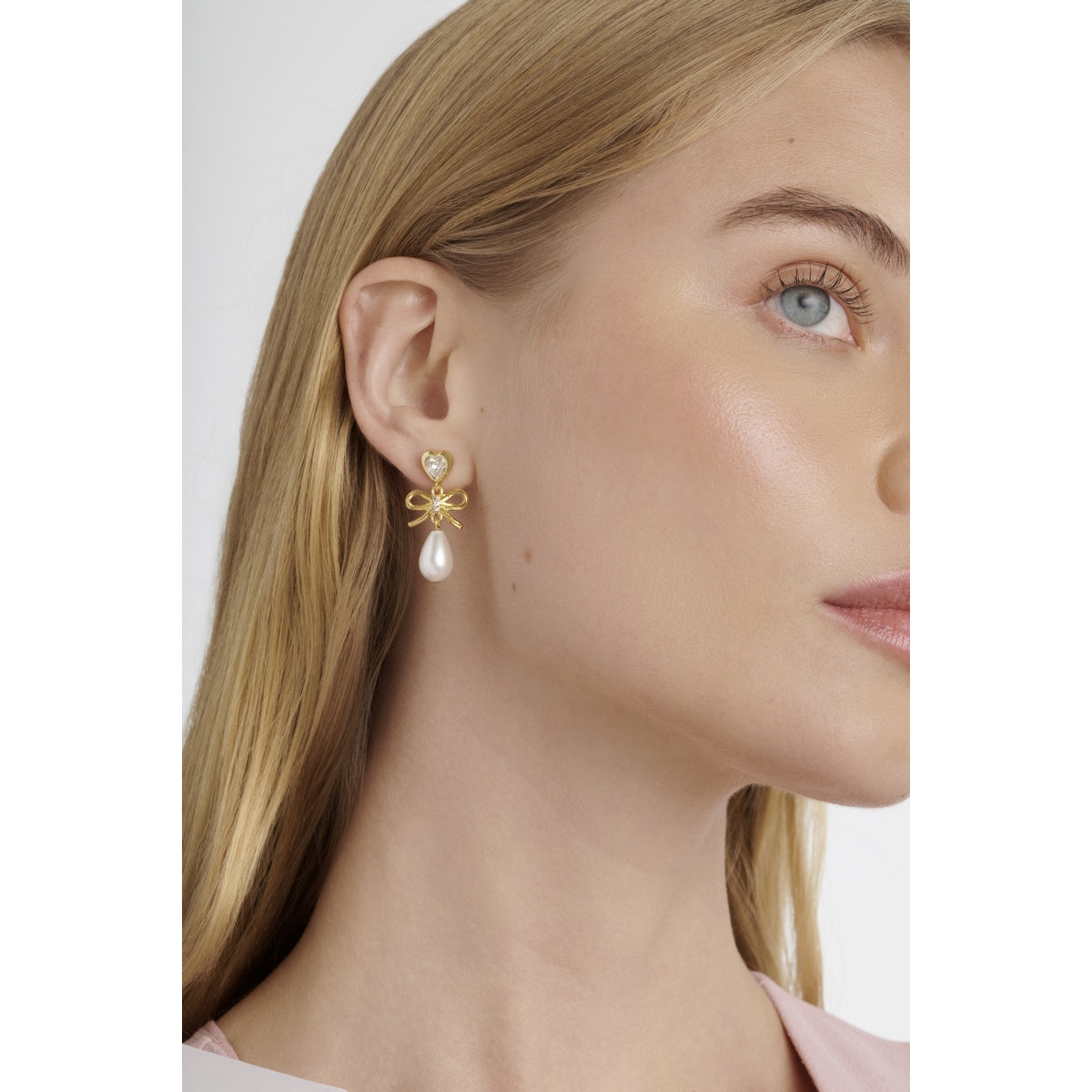 ted baker ivy: icon charm heart bow pearl drop earrings