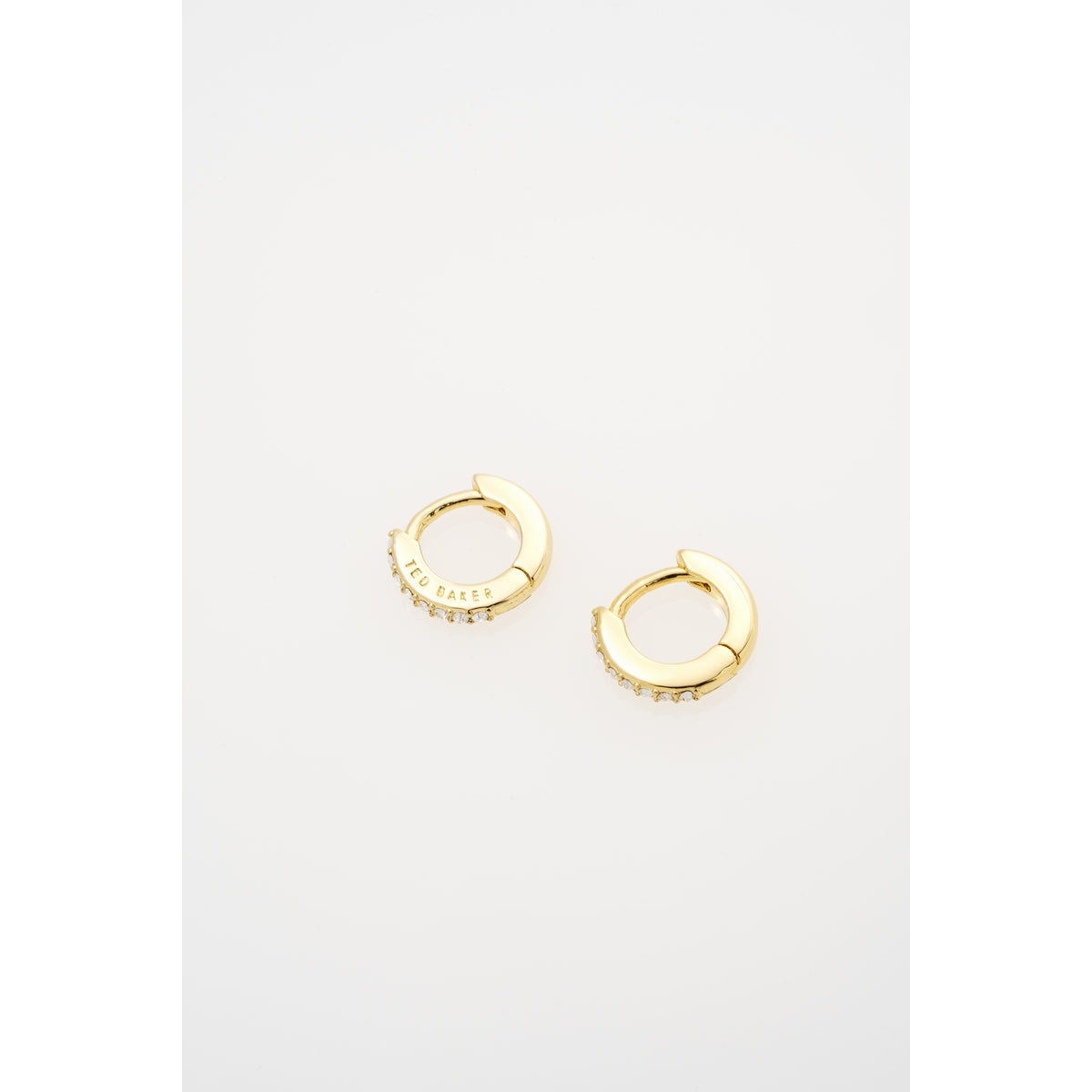 ted baker hettie: crystal hoop earrings (10mm) gold tone clear crystal