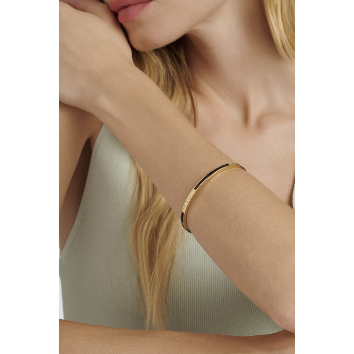 ted baker roley: classic colour enamel slim gold tone bangle bracelet
