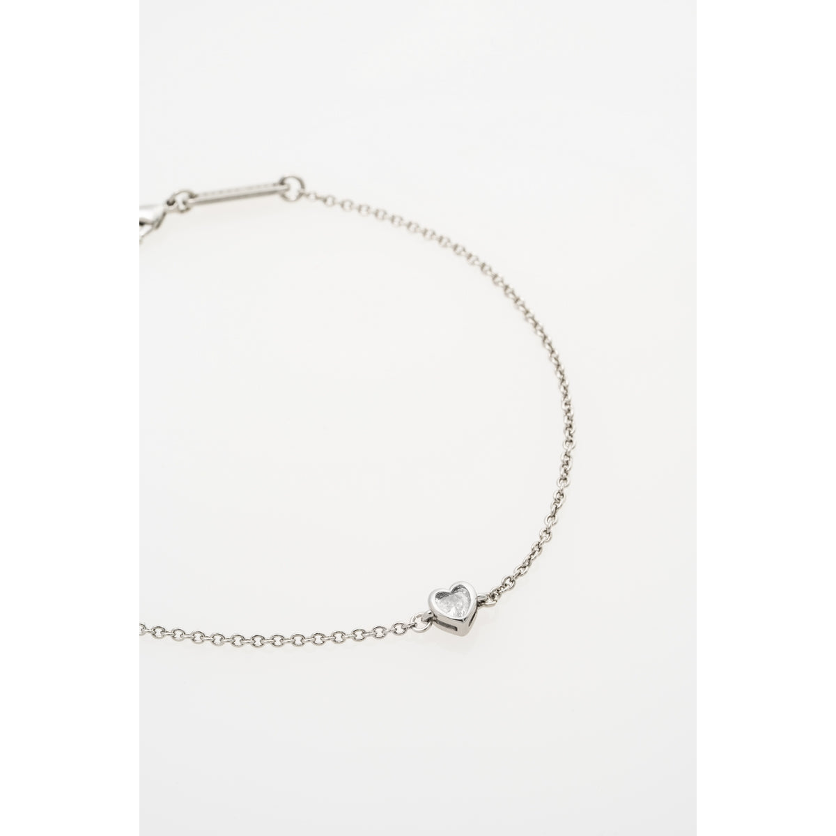 ted baker halle: mini crystal heart adjustable bracelet silver tone clear crystal