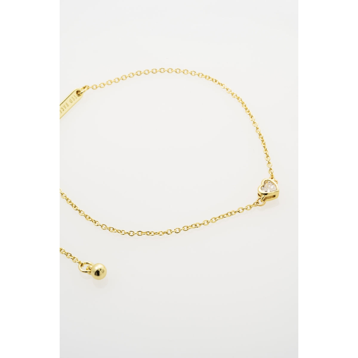 ted baker halle: mini crystal heart adjustable bracelet gold tone clear crystal