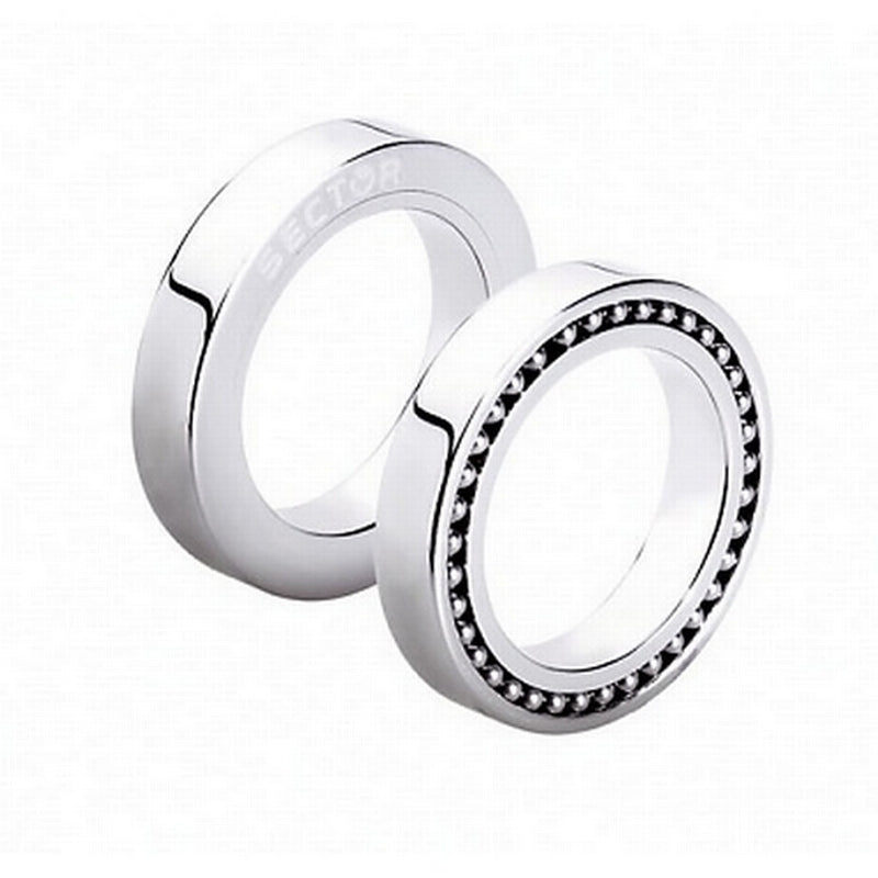 sector jewels race ring in polished steel logo