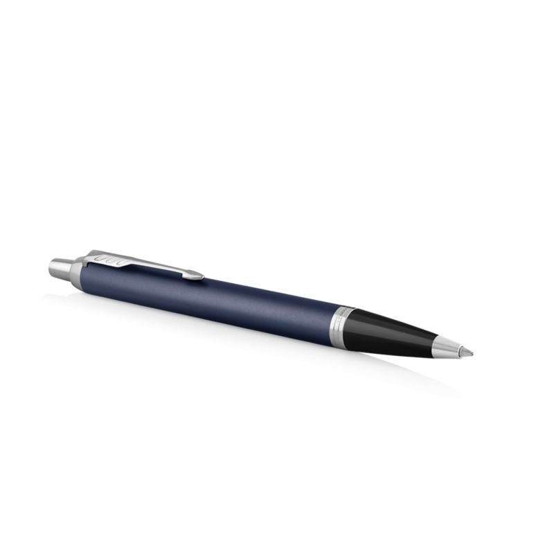 parker im ballpoint blue chrome trim medium point blue pen