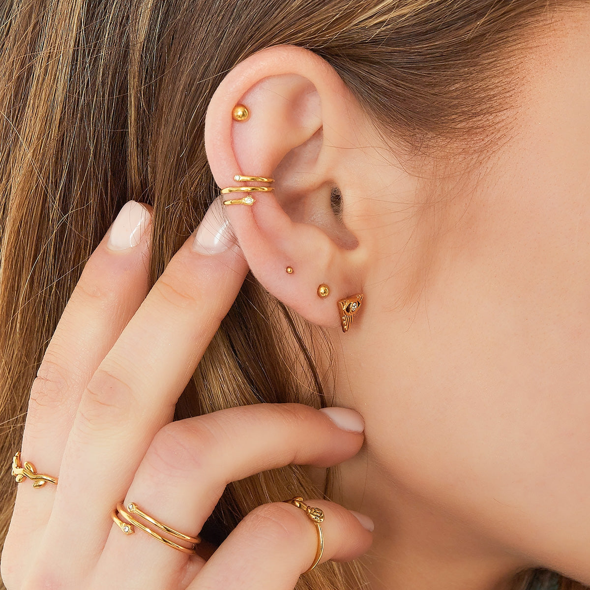 earcuff spiral with small stones