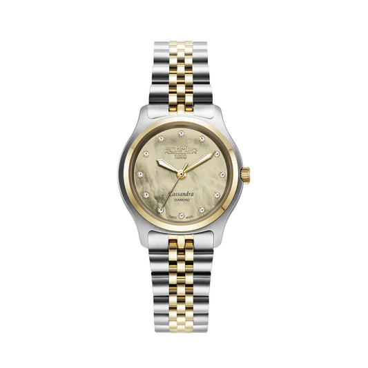 roamer cassandra diamond 31 mm two tone quartz watch