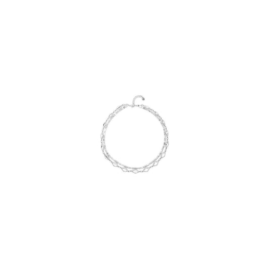 uno de 50 short 1-strap silver-plated metal alloy necklace and charm with faceted crystal